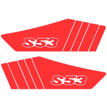 SET Aufkleber, Klebefolie für Seitendeckel (rot), Simson S53